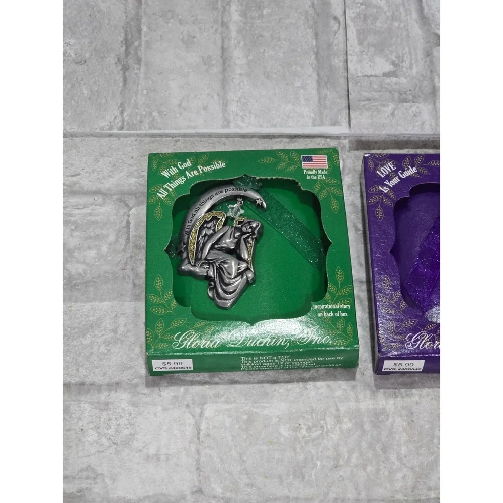 Gloria Duchin Angel Ornaments Set‎ of 5 Love Miracles Strength Possibilities New